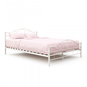 Mimi fém ágykeret ajándék ágyráccsal 140x200cm, fehér