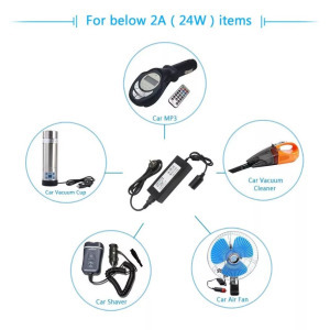 Hálózati szivargyújtós átalakító adapter, AC 230V, DC 12V/3A/36W, stílusos