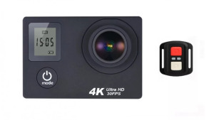 Akciókamera, WiFi-s, 12MP sportkamera, 30m-ig vízálló, A+ 170°, fekete