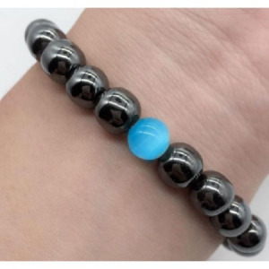 Hematit és kék opál szorongás karkötő