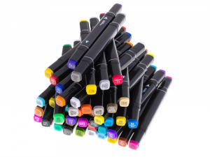 Kétoldalas alkoholos marker készlet hordtáskával - 48 db